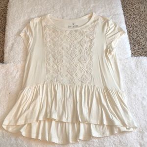 American eagle soft & sexy cream short sleeve top